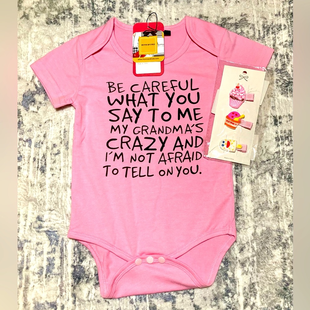 BUNDLE DEAL‼️ Be Careful What You Say Boy / Girl Onesie/ 3-Pack Hair Bows